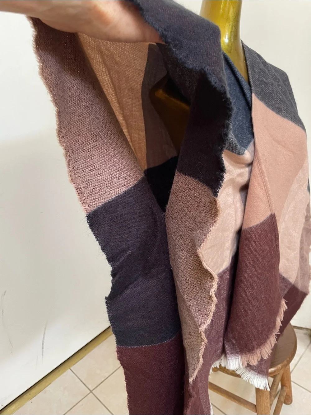 Universal Thread Colorblock Throw in Blush, Mauve & Charcoal